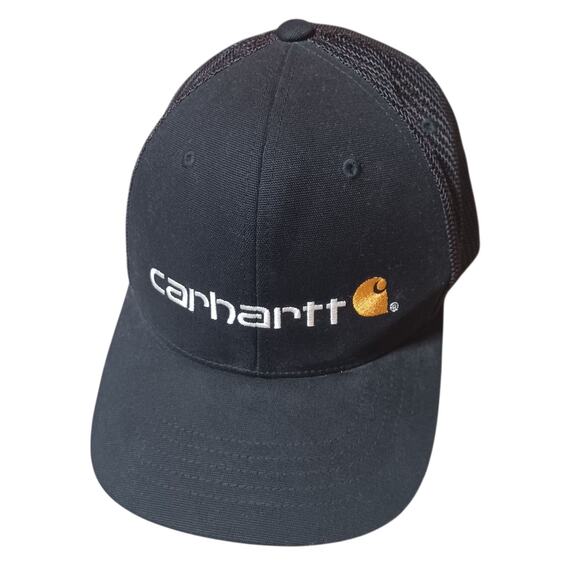 Carhartt Flex Fit Black Mesh Canvas Ball Cap‎ Hat - Picture 1 of 10